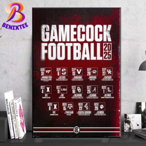 South Carolina Gamecocks Football 2025 Season Schedule NCAA College Football Home Decor Poster Canvas