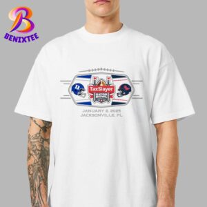 TAXSLAYER Gator Bowl Ole Miss Rebels Football Vs Duke Blue Devils Football Matchup In Jacksonville FL On January 2 2025 T-Shirt