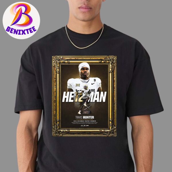 Travis Hunter Team Colorado Buffaloes 2024 Heisman Trophy Award Winner Unisex T-Shirt