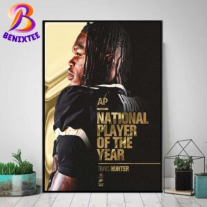 Travis Hunter Team Colorado Buffaloes National Player Of The Year 2024 Home Decor Poster Canvas