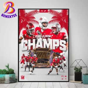 UNLV Rebels Football Named To 2024 Art Of Sport LA Bowl Champions Home Decor Poster Canvas