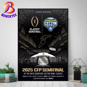 NCAA CFP Semifinal At the 89th Goodyear Cotton Bowl Classic 2025 Ohio State Buckeyes Vs Texas Longhorns On January 10 2025 Home Decor Poster Canvas