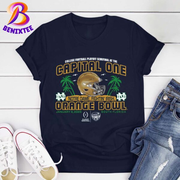 Notre Dame Fighting Irish College Football Playoff Semifinal At The 2025 Capital One Orange Bowl Game On January 9 Navy T-Shirt