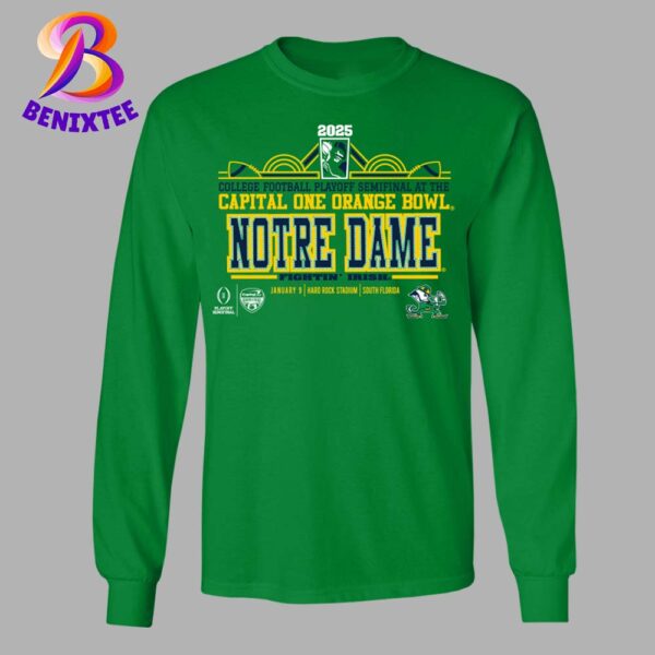 Notre Dame Fighting Irish College Football Playoff Semifinal At The 2025 Capital One Orange Bowl On January 9 Long Sleeve T-Shirt