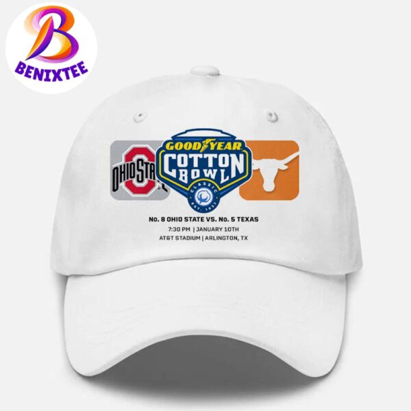 Ohio State Buckeyes Vs Texas Longhorns Game Matchup 2025 Goodyear Cotton Bowl Classic On January 10 2025 Classic Cap Snapback Hat