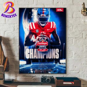 Ole Miss Rebels Football Champions 2025 TaxSlayer Gator Bowl NCAA College Football Home Decor Poster Canvas