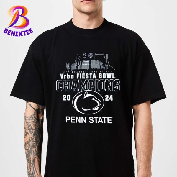 Penn State Nittany Lions Football College Football Playoff 2024 VRBO Fiesta Bowl Champions Unisex T-Shirt