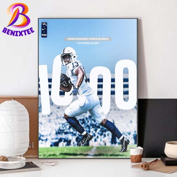 Welcome Kaytron Allen To The 1000 Rushing Yards In 2024 Club Home Decor Poster Canvas